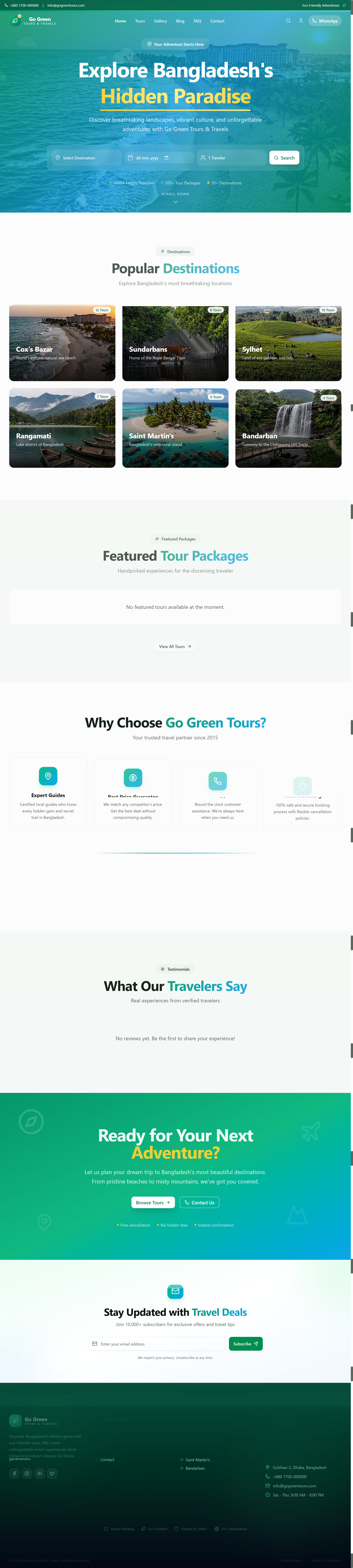 Go Green Tours & Travels website preview